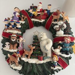 🎄 Rudolph the Red-Nosed Reindeer Collectible Christmas Wreath – Rare!