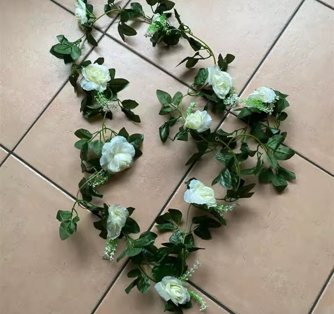 3 Pcs / 2.2M Artificial White Flower Fake Hanging Fake Vine Plants Leaves Artificials Garland Flowers Wedding Decoration