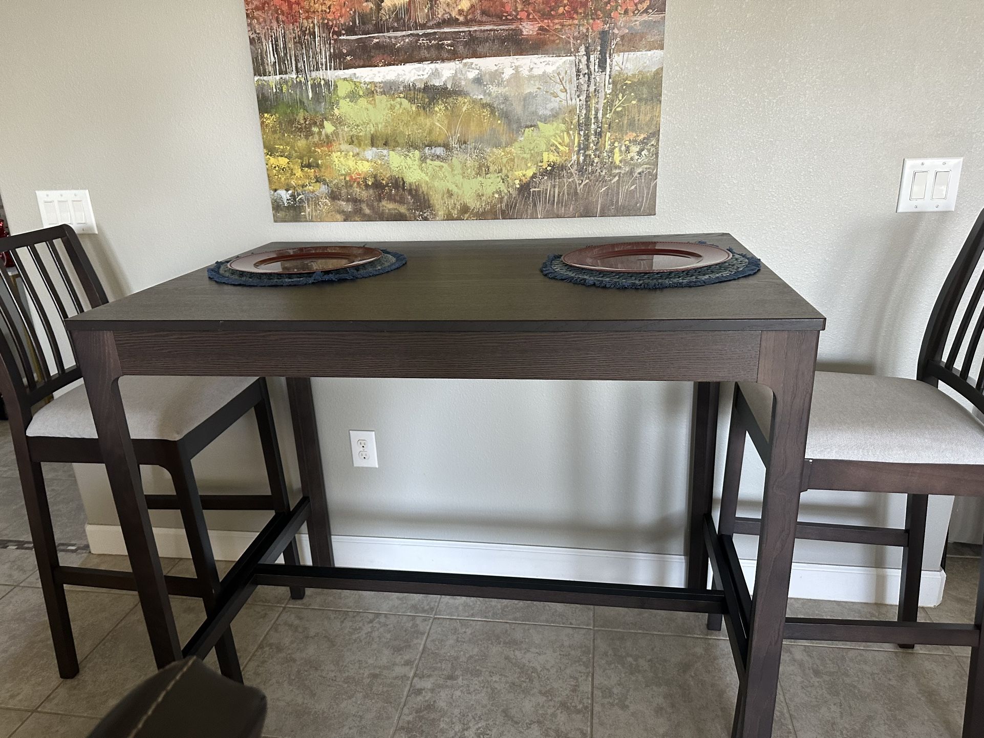 IKEA High Table with (2) High Chairs IKEA High Table with (2) High Chairs