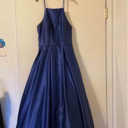 Silk Blue Ball gown Prom Dress