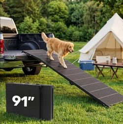 Brand New in box Extra Long and Wide Dog Ramp for Car SUV Truck Folding Ramp measures 91"Lx 18.5"W