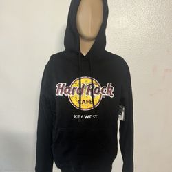 MENS BLACK PULLOVER HARD ROCK CAFE HOODIE KEY WEST SWEATSHIRT NWT SZ M