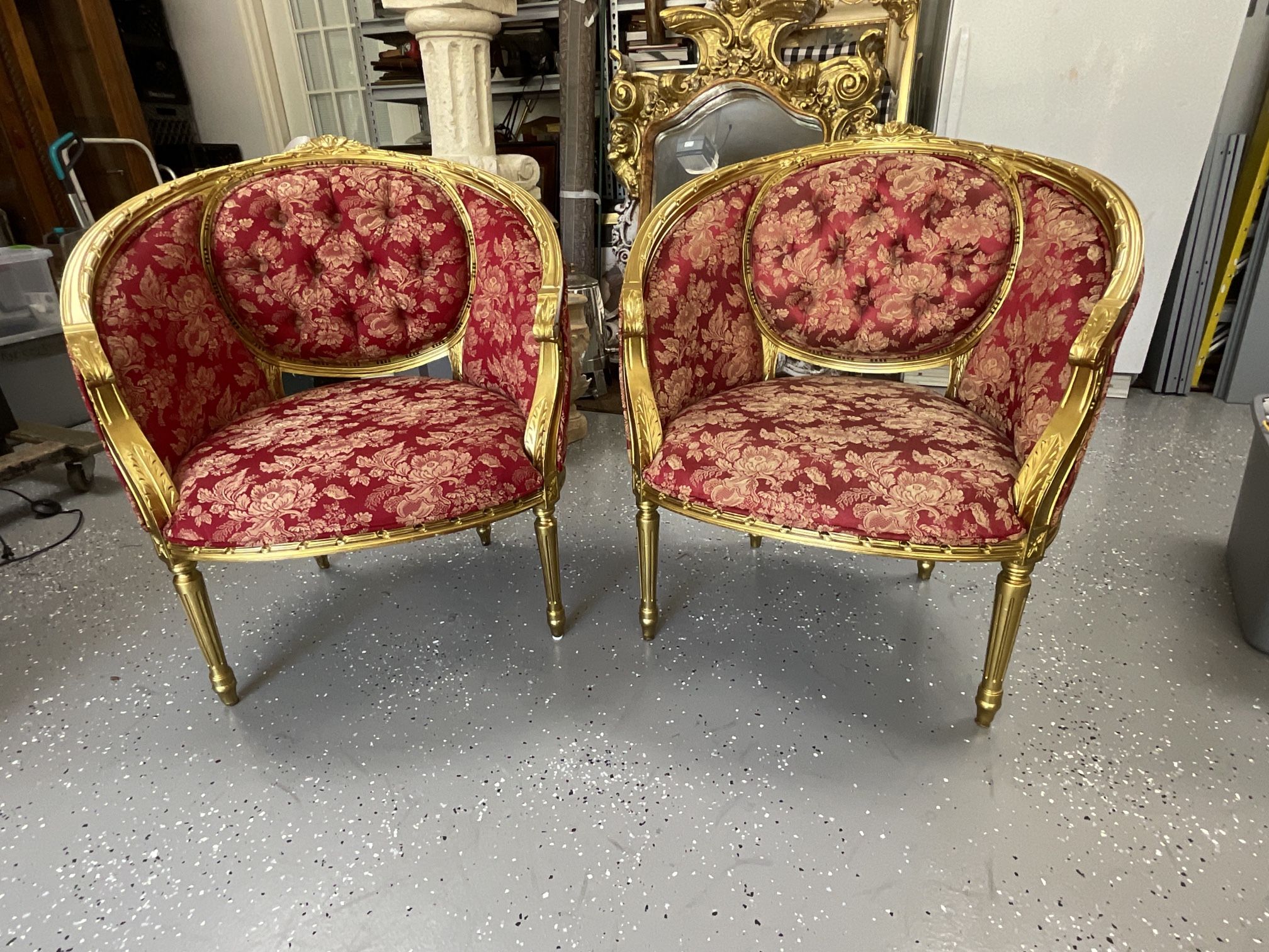 PAIR FRENCH LOUIS XV BARREL IN EXCELLENT CONDITION PIC UP DOMINION 78257