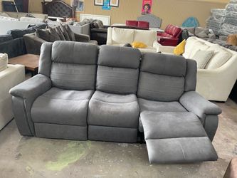 Leather suede sofa  reclining manual 🦖