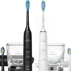 Set of Sonicare Diamond Clean 9000 Bluetooth Rechargeable Electric Toothbrushes