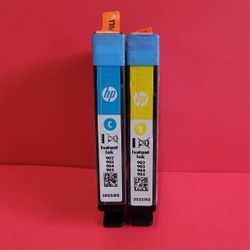 Genuine HP 902 Cyan & Yellow Ink Cartridges NEW No Boxes! 2025.