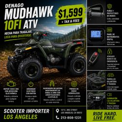 🔥 Denago Mudhawk 10FI ATV – Potencia y Diversión Todo Terreno 🏞️