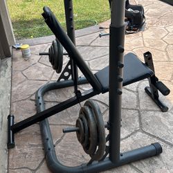 Olympic Bench With Rack And Weights