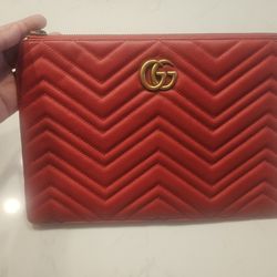 Red Leather Clutch – 100% Genuine Leather