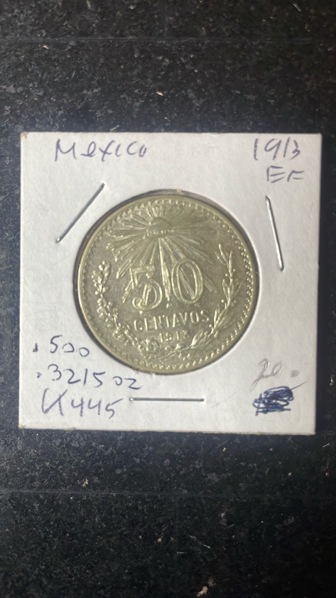 1913 Mexican 50 Centavos