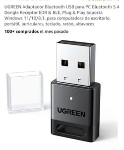UGREEN Adaptador Bluetooth USB para PC Bluetooth 5.4 Dongle Receptor EDR & BLE, Plug & Play Soporta Windows 11/10/8.1, para computadora de escritorio,