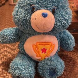 Care Bear Plush Stuffed Animal Champ Bear Yellow Trophy