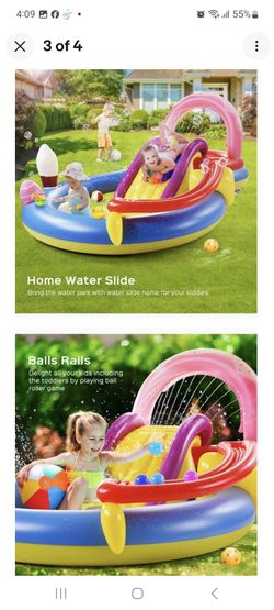 dreo inflatable  play center 115” x 70” x 44” full sized kiddie pool