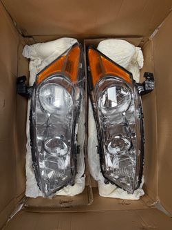 Pair 2008-2012 HONDA ACCORD SEDAN CHROME HOUSING HEADLIGHT HEADLAMPS left right