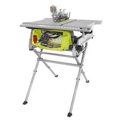 RYOBI 15 Amp 10 in. Compact Portable Corded Jobsite Table Saw with Folding Stand