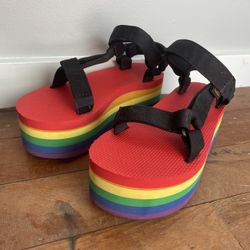 Limited Edition Teva Rainbow Pride Flatform Sandal 