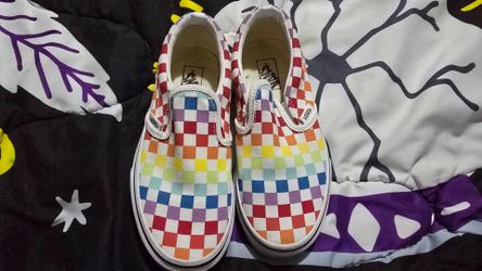 Kids Rainbow Slip On Vans