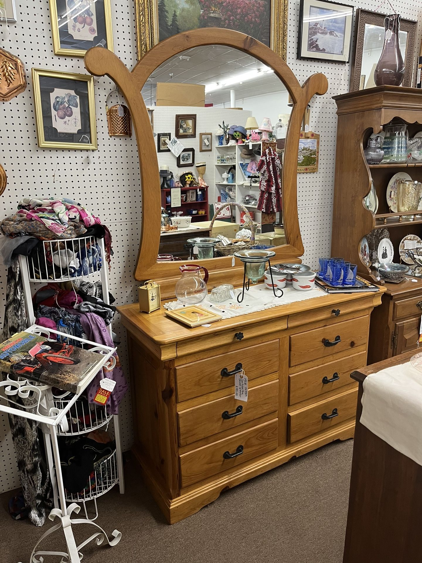 San Felipe Pine Dresser and Mirror