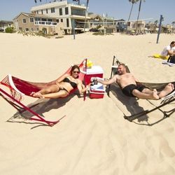 Foldable Hiking Bed Hammock Backpacking Beach Chair Folding Hammock with Carrying Bag 
