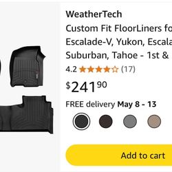 Weather Tek Floor Mats Truck  Tahoe Yukon Escalade 