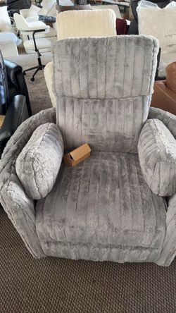 Grey Corduroy Swivel Rocker Recliner Chair