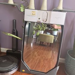 NEW +$60 value Threshold 16x28 Metal Oval Wall Mirror NIB