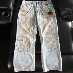 Triple Sevens Light Wash Dirty Biker Jeans