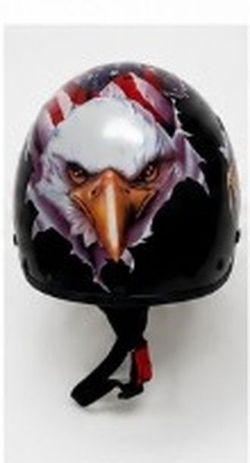 Half Helmet Eagle American Flag Graphic