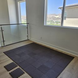 50-Piece Dark Brown Interlocking Foam Floor Mats