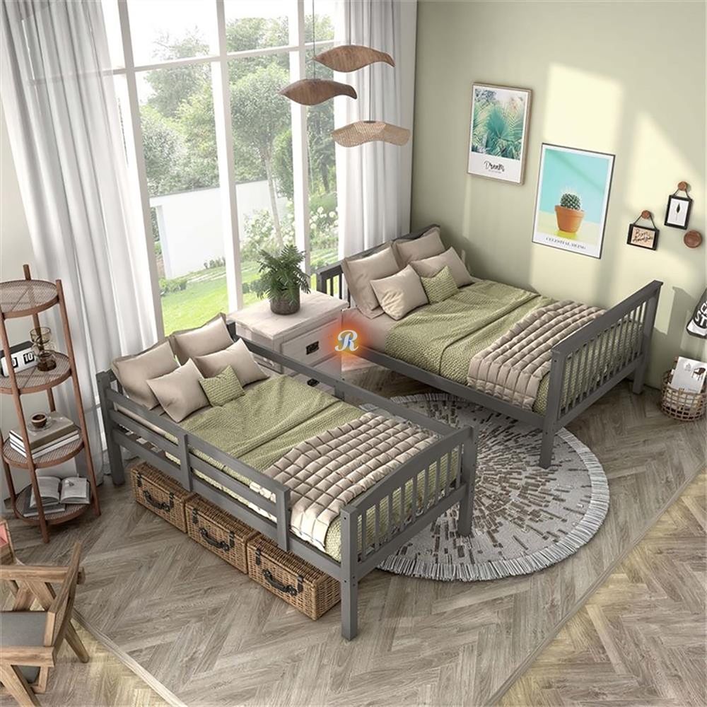 Twin Full Bunk Bed, Convertible Into 2 Beds