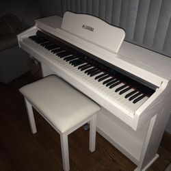 Lagrima Digital Piano Electric Keyboard, 88 Key, All White