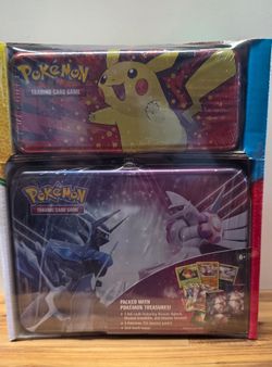 Pokémon TCG Collector Tin Bundle – Treasure Chest and Back to School Case
