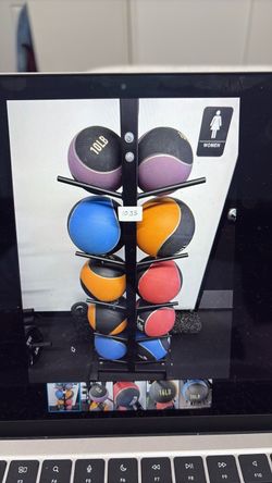 Medicine Ball Storage Rack with Balls
