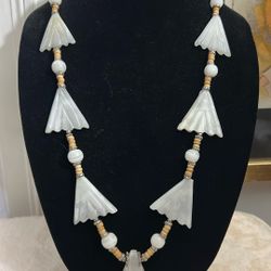 OOAK Artisan Made Glass And Wood Necklace