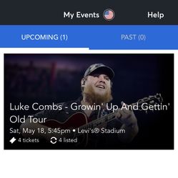 Luke Combs - 4 Tickets - Sat. 5/18 - Levi’s Stadium