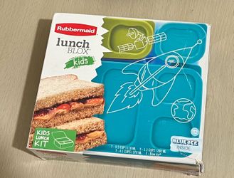 Rubbermaid Kids Flat Lunch Blox Kit - Kids Tupperware with ice pack