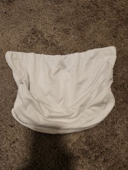 white scrunch crop tube top