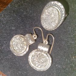 STERLING SILVER SANDSTONE SET