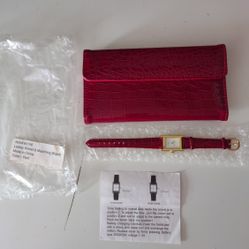 NEW!! RED LADIES WALLET AND MATCHING WATCH SET.