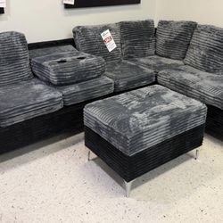 NEW SECTIONAL SOFA WITH STORAGE OTTOMAN AND FREE DELIVERY