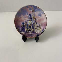 Disney Cinderella Happiest Celebration on Earth Mini Plate & Stand; 3” Diam.