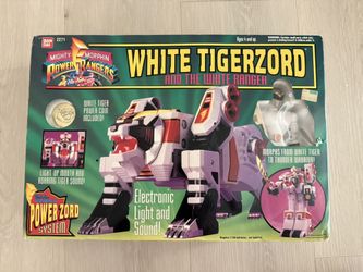 Mighty Morphin Power Rangers White Tigerzord Action Figure w/ White Ranger w/box