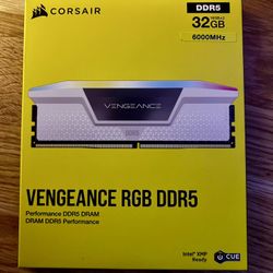 Corsair Vengeance RGB DDR5 32GB (16x2) 6000mhz white Ram