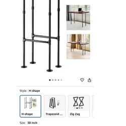 Yes4All 38 Inches Metal Table Legs, Industrial Pipe Counter Bar Height Table Legs, Desk Legs for DIY Dining Table, Workbench, Replacement H Shape Part