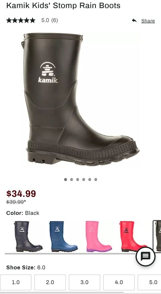 Kids Rain Boots Size 1