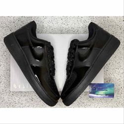 Nike Air Force 1 Low Patent Black 6.5 Youth