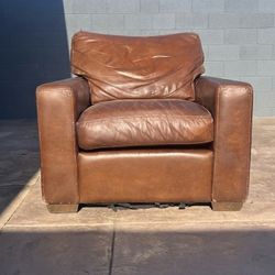 Cute brown chocolate chair real leather