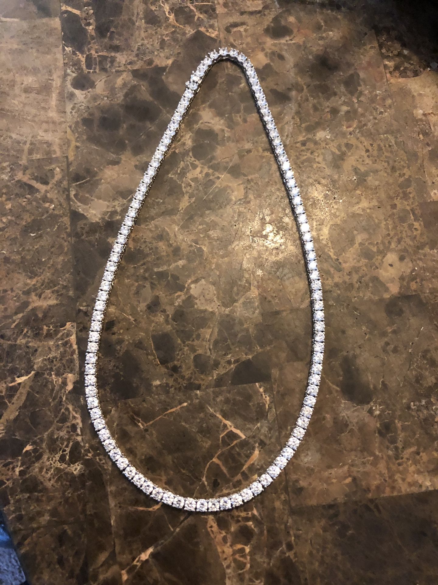 Silver diamond choker chain