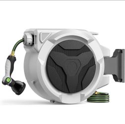 100 FT Retractable Garden Hose Reel  with Nuzzle with  10-Pattern Nozzle #4809