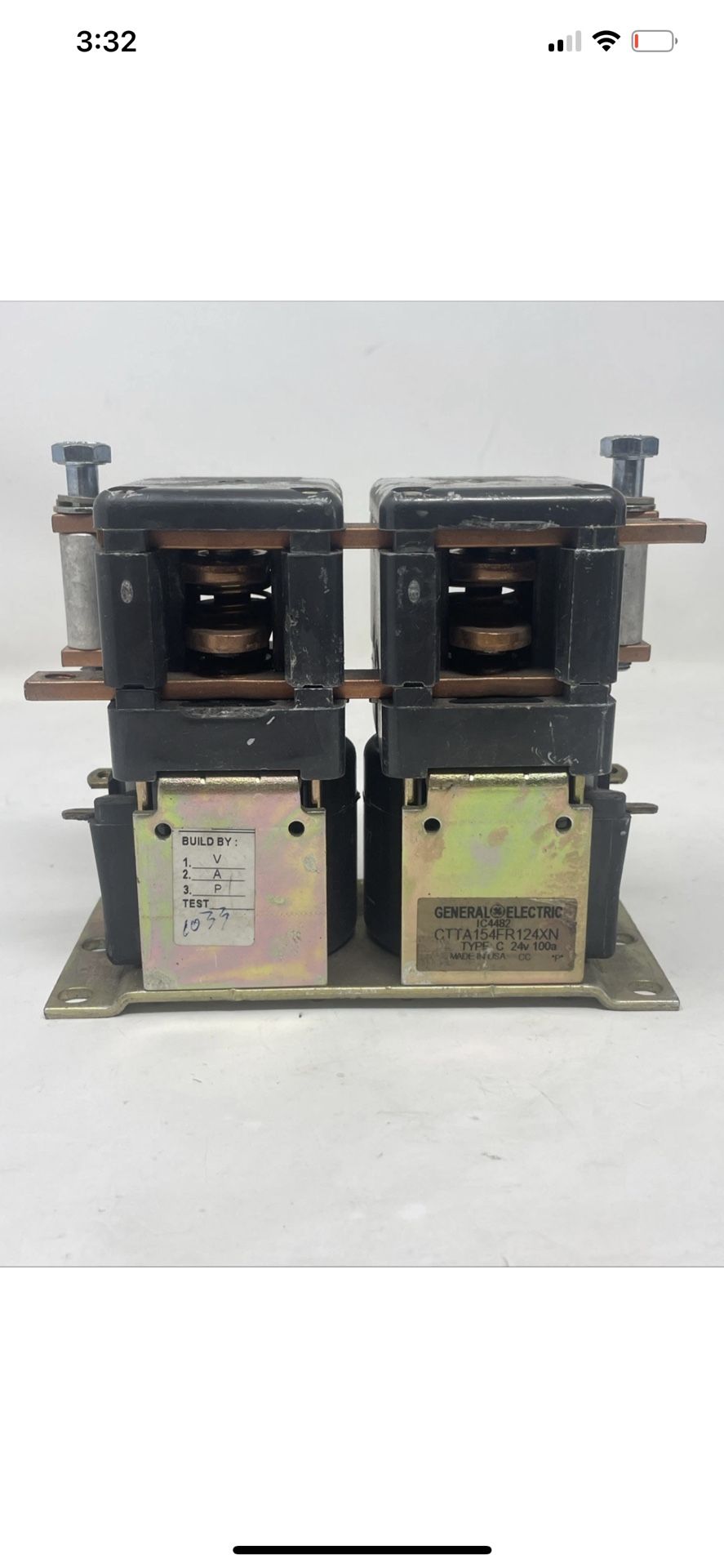 GE EV-100 Relay 100A 24V Reversing Contactor IC4482 CTTA154FR124XN New Open Box